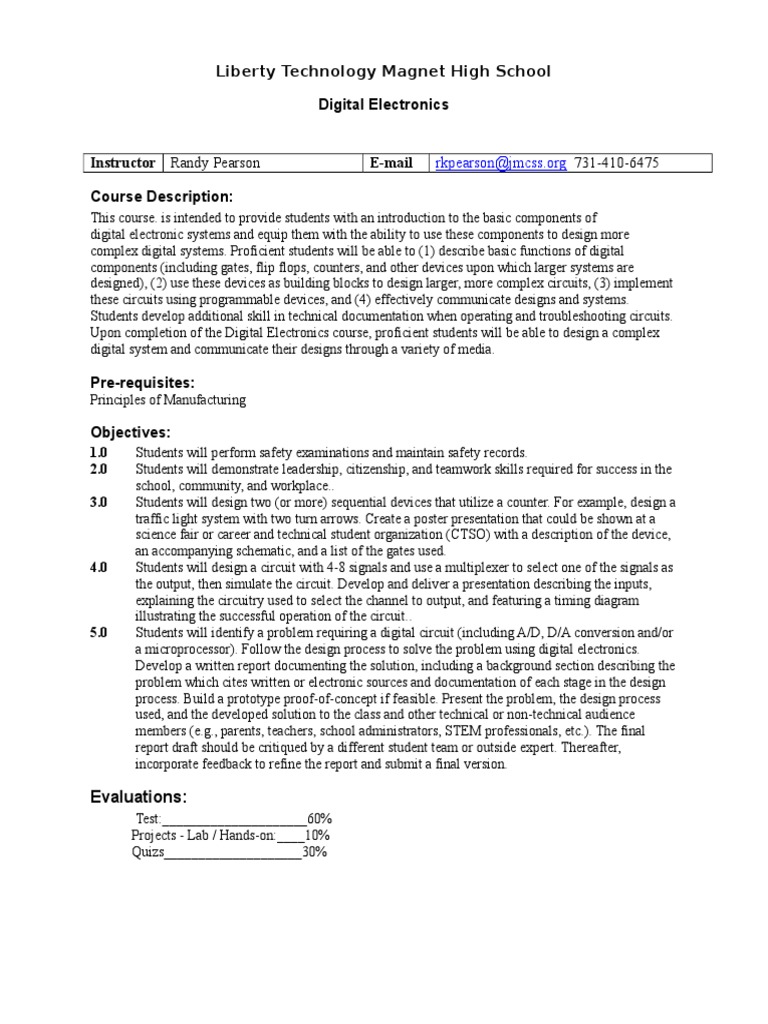 Digital Electronics Syllabus PDF Electronic Circuits Electronics