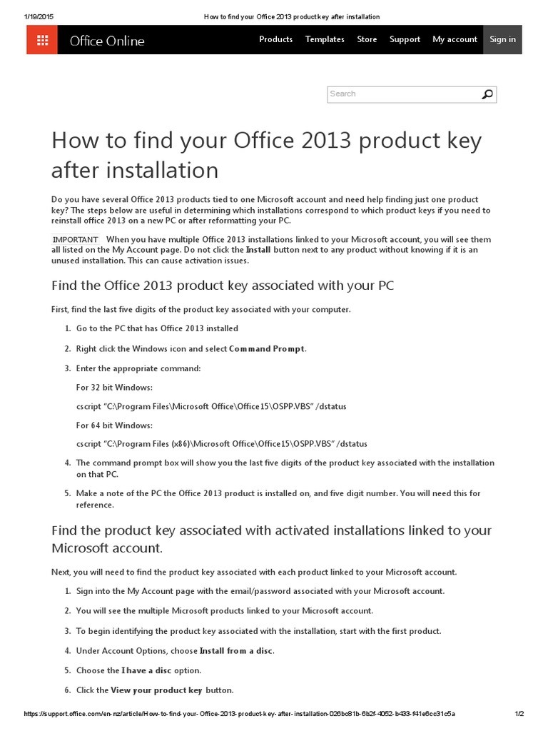 How to Find Your Office 2013 Product Key After Installation Microsoft