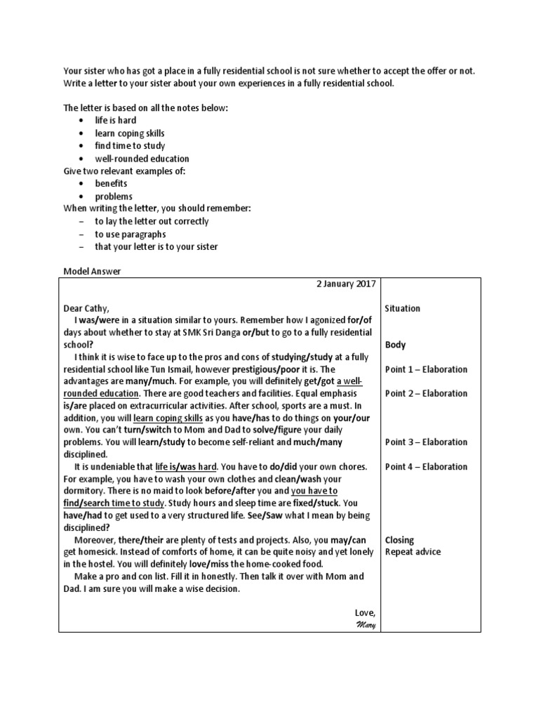 example of informal letter essay spm