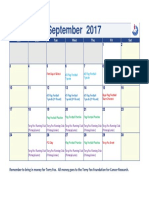 September 2017 Calendar