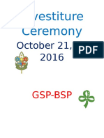 Investiture Ceremony: October 21, 22 2016