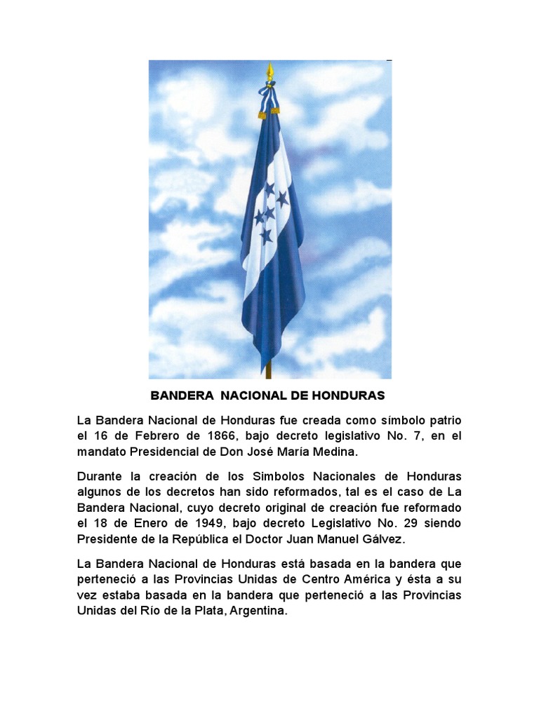 Imitación presente hacha La Bandera Nacional de Honduras Fue Creada Como Símbolo Patrio El 16 de  Febrero de 1866 | PDF | Venado de cola blanca | Honduras