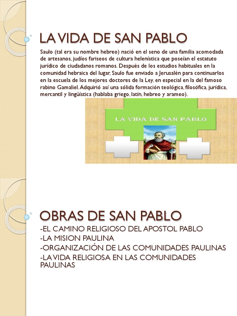 2 Vida de San Pablo | PDF | Pablo el apóstol | Religiones mediterráneas ...