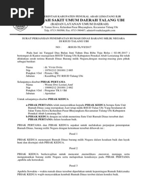 Surat Perjanjian Jam Pakai Rumah Dinas Pdf