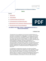 Acuerdo Nacional Para La Modernización de La Ecucación Básica