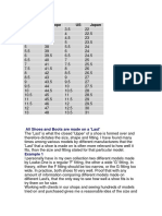 UK Europe US Japan: Shoe Size Chart