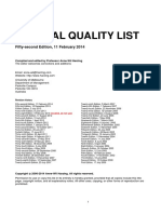 Journal Quality List: Fifty-Second Edition, 11 February 2014