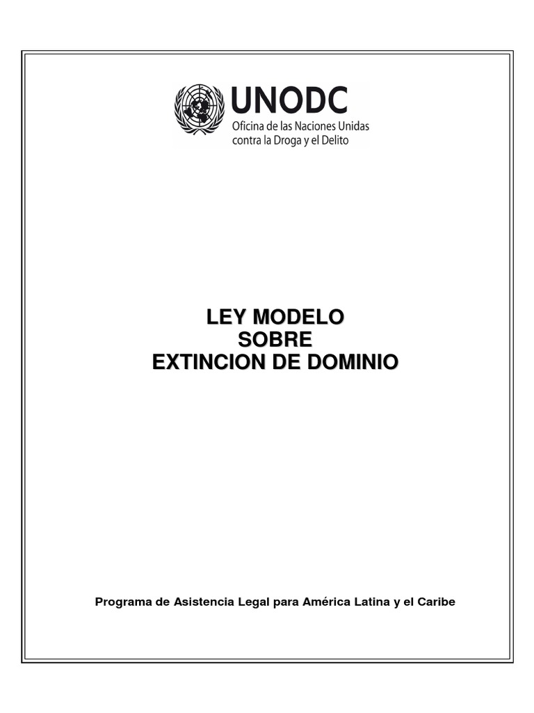 Ley Modelo de Extinción de Dominio | PDF | Evidencia (ley) | Mandato