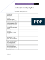 Information Security Incident Reporting Form: Information Technology Services Cetnre (Itsc) Cuhk