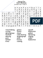 Year 3 Topic 5 Wordsearch