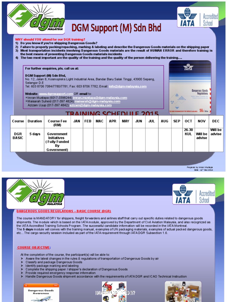DGR Training for Dangerous Goods Shipping | PDF | Dangerous Goods | Cargo