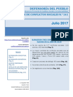 Reporte Mensual de Conflictos Sociales N 161 Julio 2017