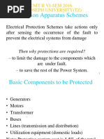 Protection Apparatus Schemes: Unit Ii Vi-Sem 2016 St. Joseph University (TZ)