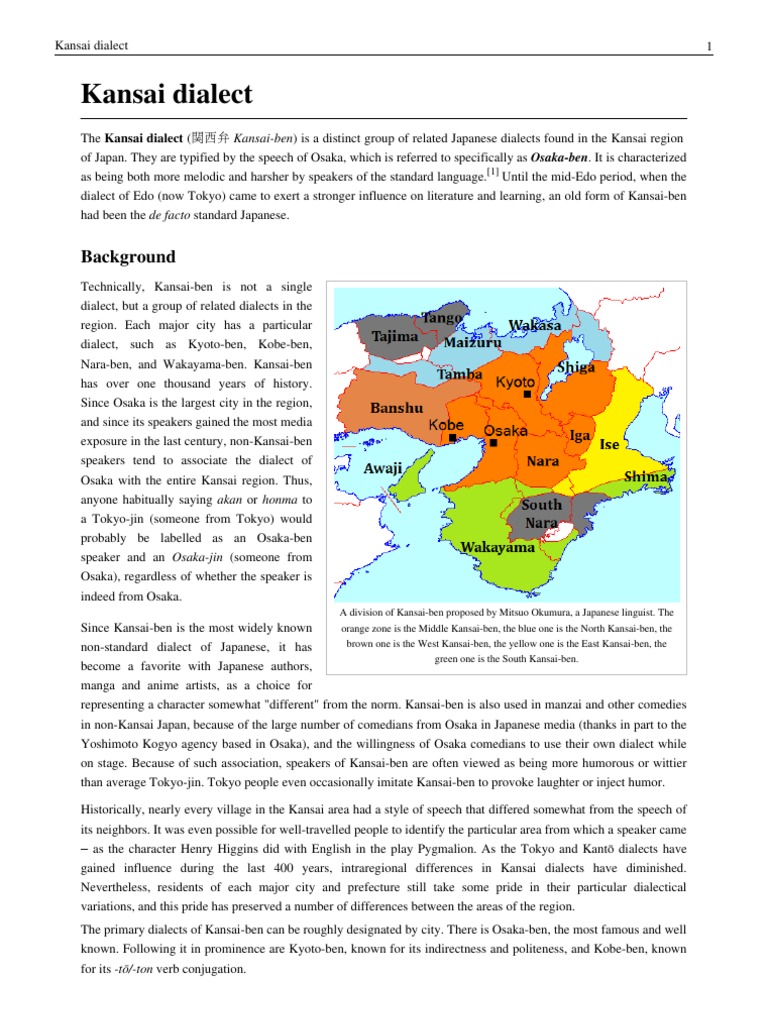 Kansai Dialect | PDF | Dialectology | Linguistics