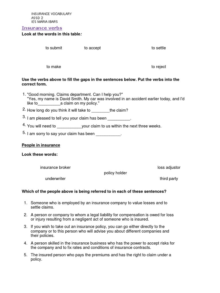 Insurance vOCABULARY.docx Insurance Risk