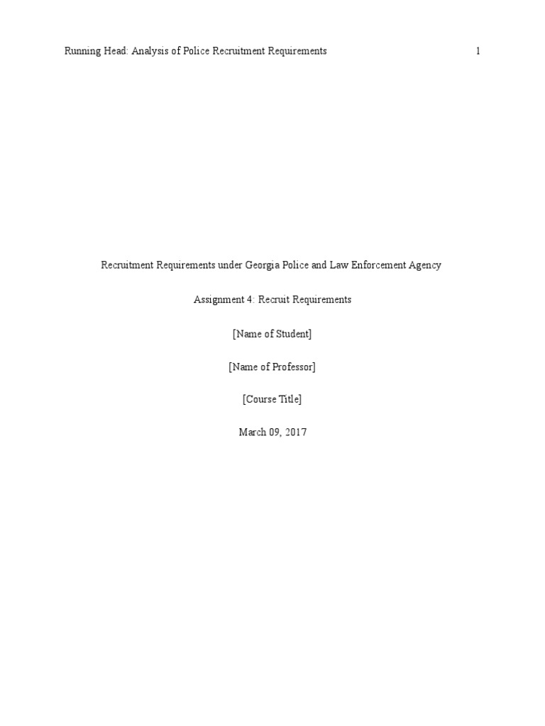 Georgia Police Recruitment Requirements | PDF | Police Officer | Police