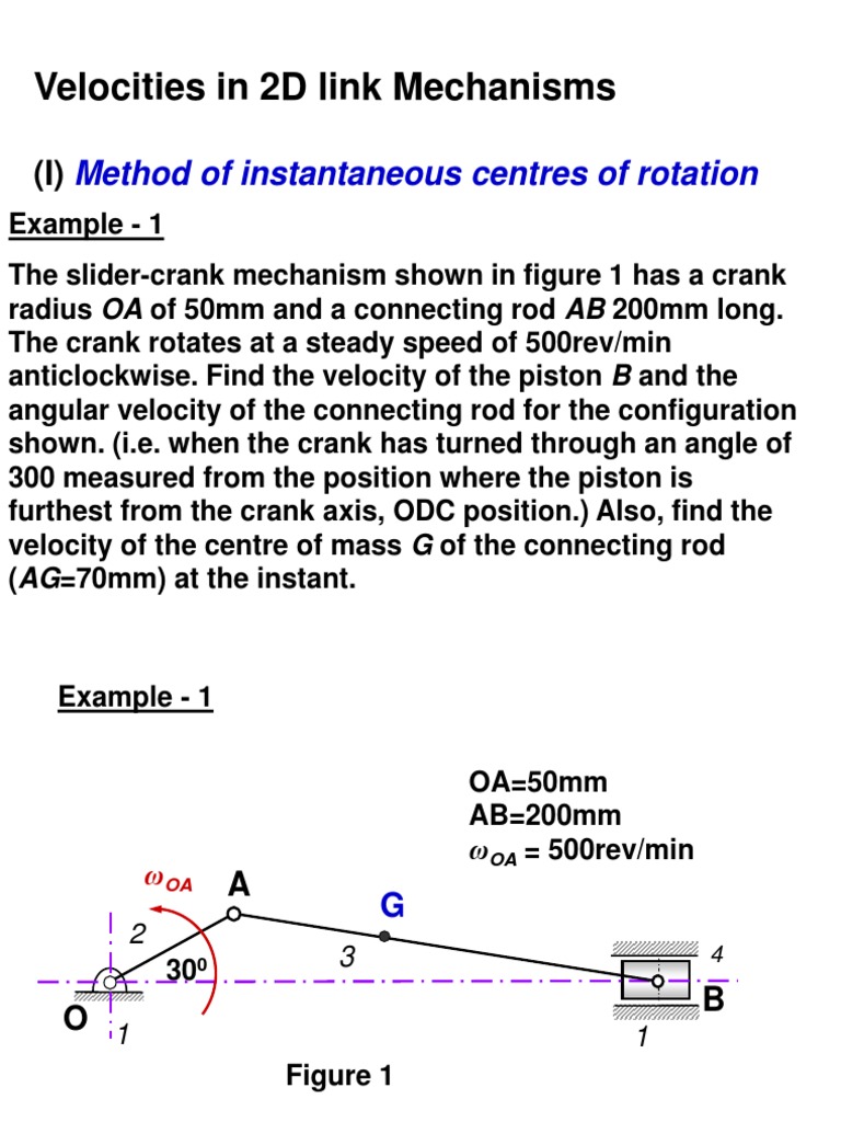 Instantaneous Centre Of Rotation Formula