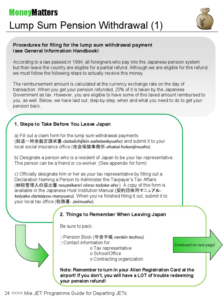Obtaining Your Japanese Pension Refund A StepbyStep Guide to