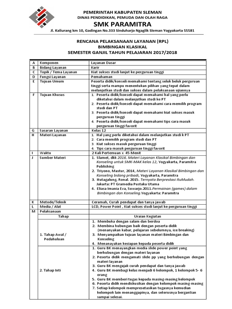 RPL Kiat Sukses Studi Lanjut Ke PT (Genap) | PDF