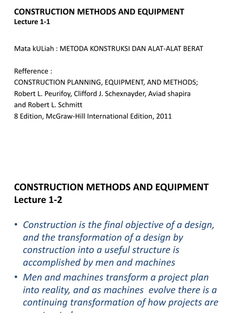 Construction Planning and Methods Overview | PDF