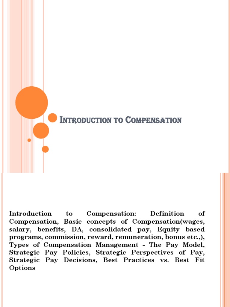 M1 Introduction To Compensation Pdf Employee Benefits Employment