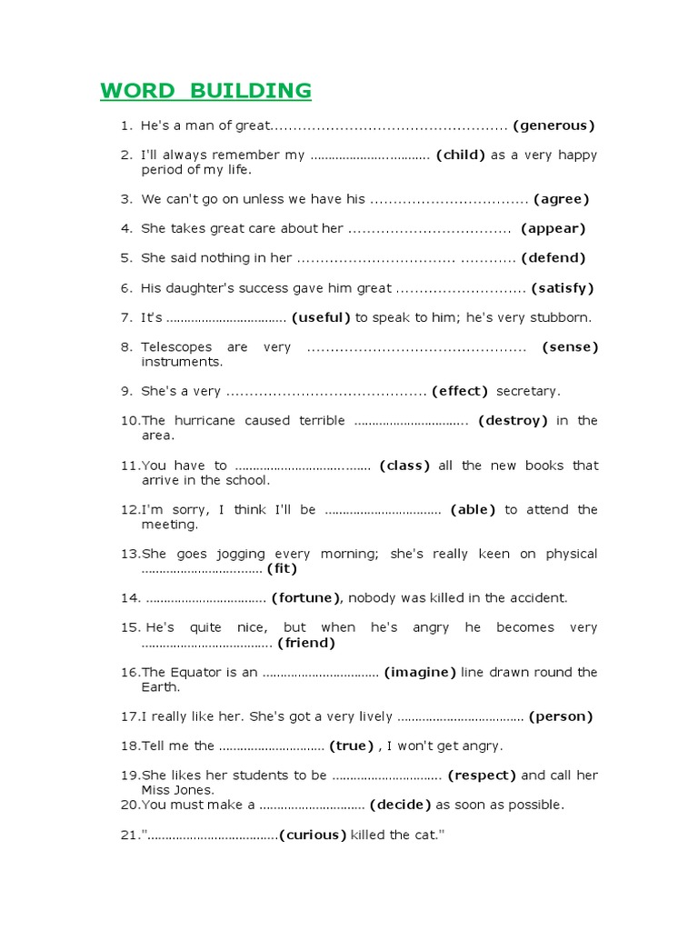 Word Building 1 | PDF | Games & Activities | Home & Garden