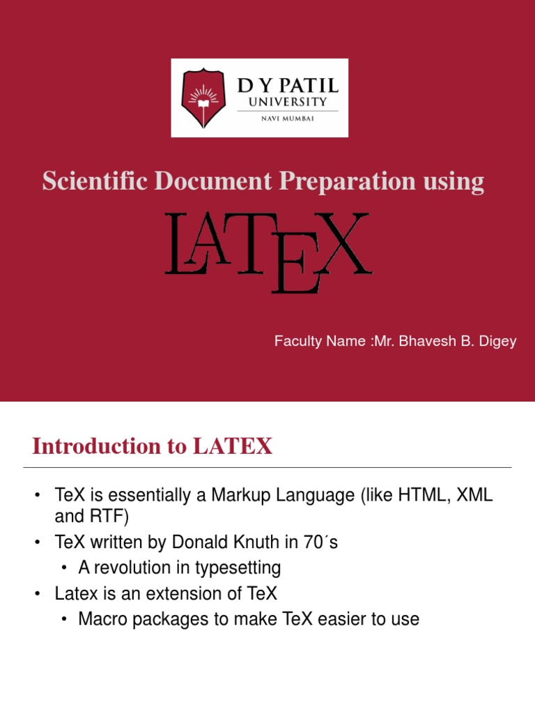 Introduction to LaTeX for Science | PDF | Te X | Application Software
