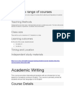 Academic Writing: Offering A Range of Courses