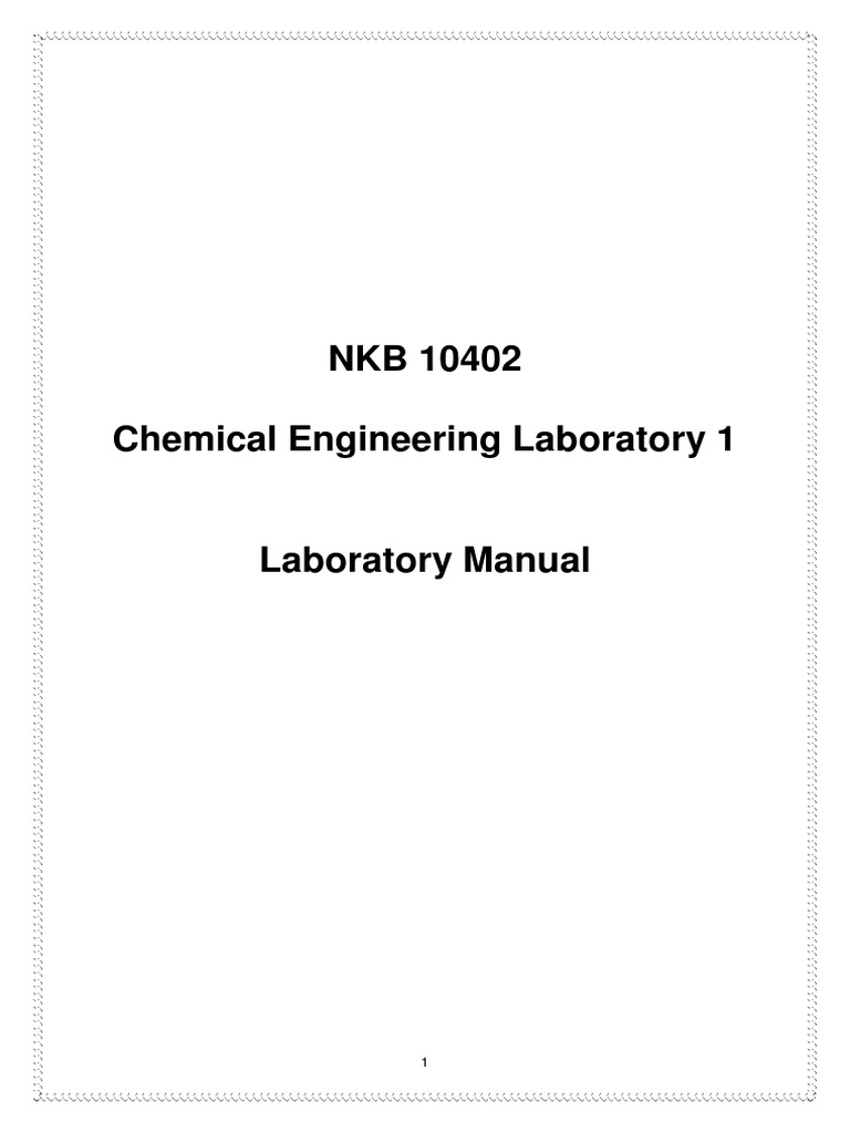 Chemical Engineering Lab Manual 1 | PDF | Reynolds Number | Alkene