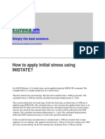 How To Apply Initial Stress Using INISTATE
