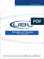 Schedule of Charges for UBL Banking Services