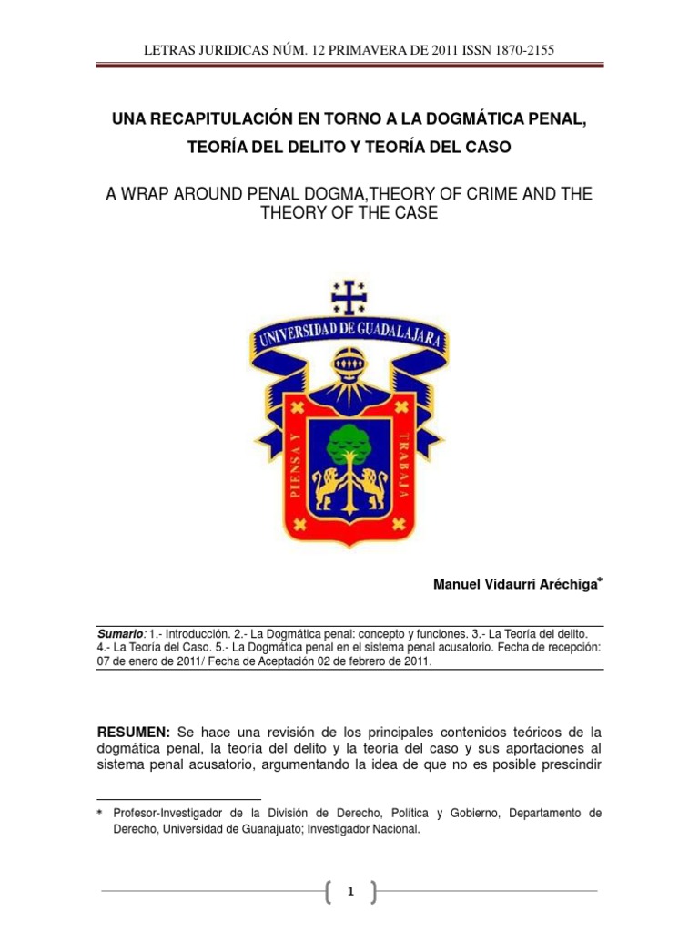 Teoria Del Delito PDF | PDF | Derecho penal | Delito