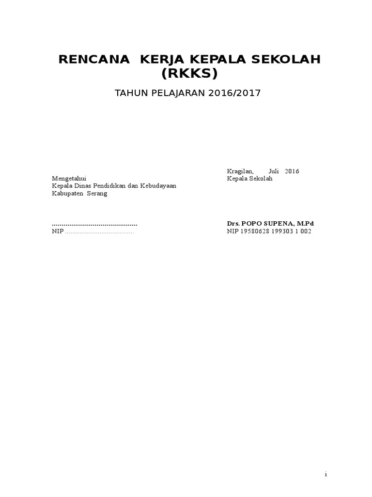 Program Kerja Kepala Sekolah