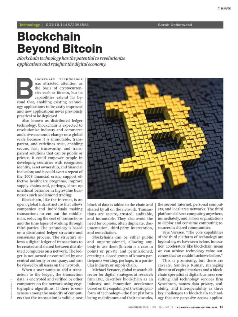 Blockchain Beyond Bitcoin PDF | PDF | Economies | Computing