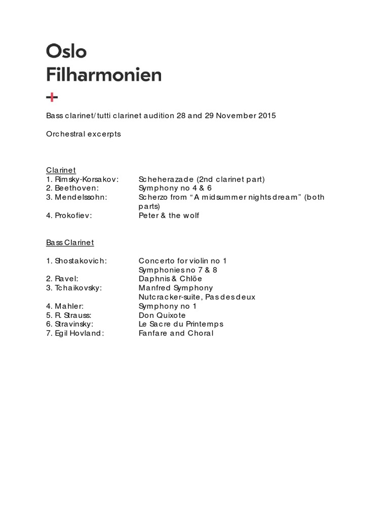 Bass 2015 Orchestral Excerpts PDF