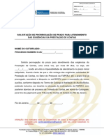 Solicitação de Prorrogação de Prazo para Atendimento Das Exigências Da Prestação de Contas