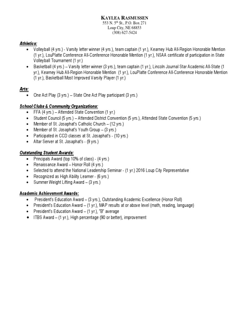 Kaylea Resume 1 | PDF