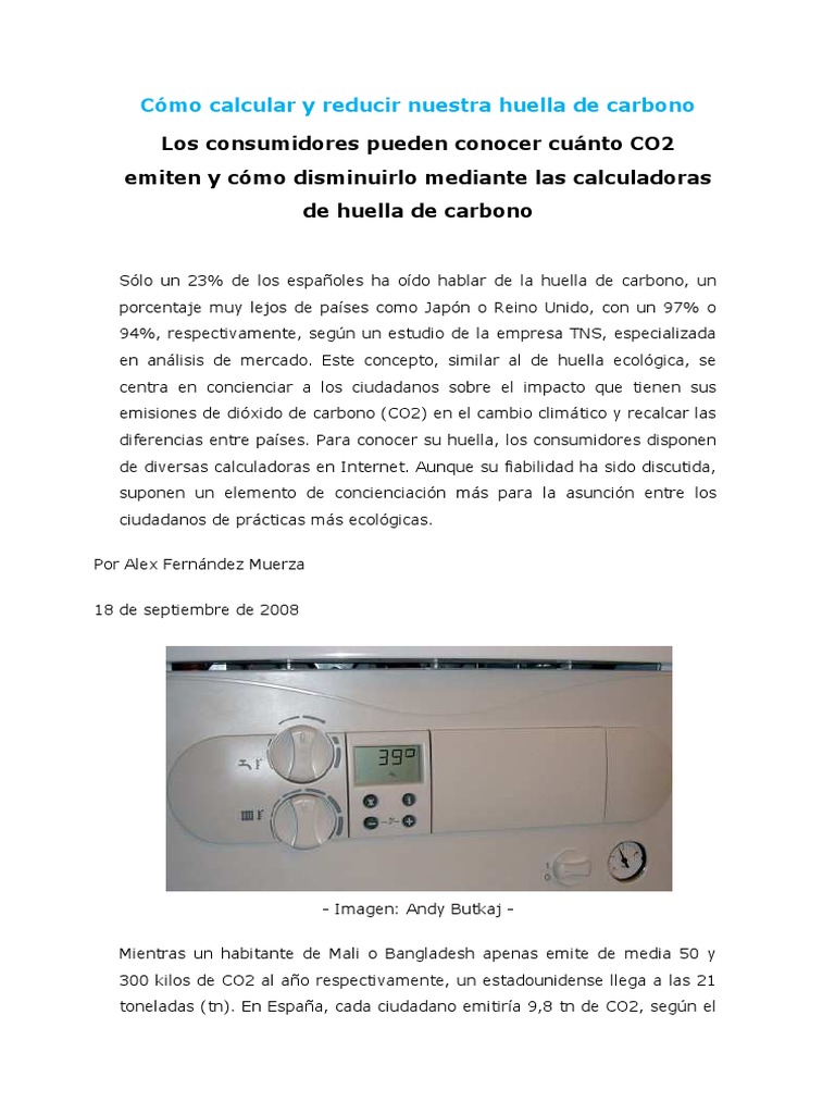 Cómo Calcular y Reducir Nuestra Huella de Carbono | PDF | Huella de ...