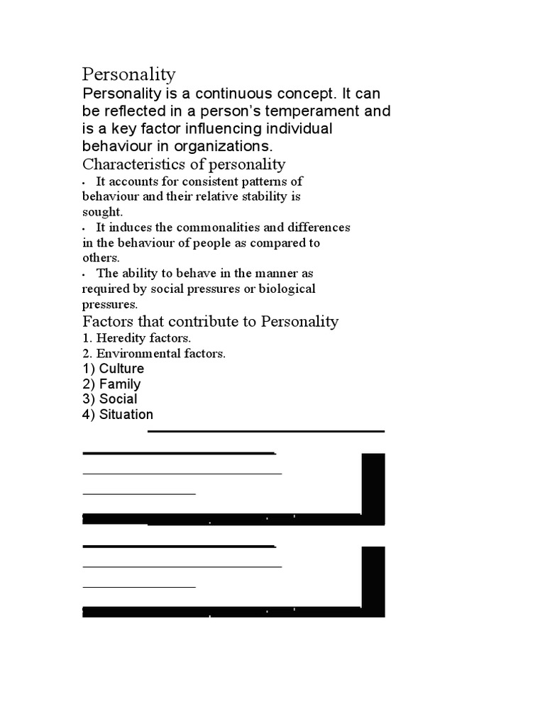 Personality | PDF