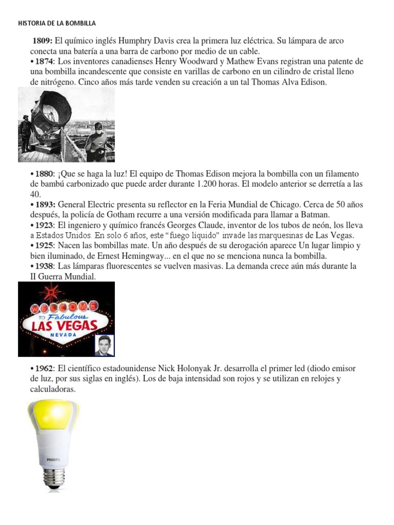 Historia de La Bombilla