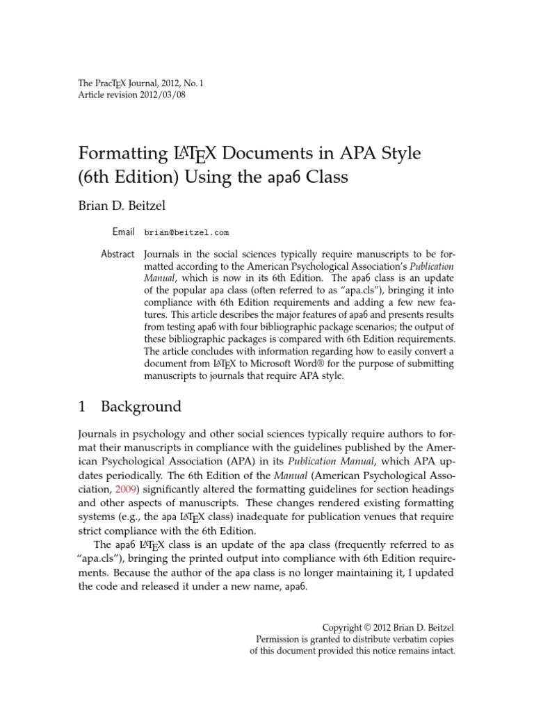 apa style thesis in latex