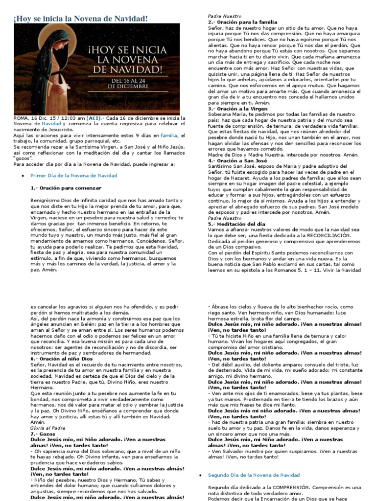 Comienza la Novena de Navidad 2023 | PDF | María, madre de Jesús | Amor