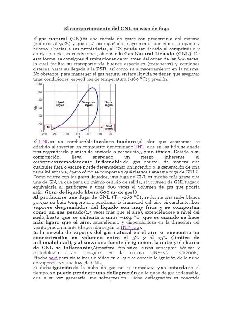 Riesgos y comportamiento del GNL en fugas | PDF | Gas natural licuado ...