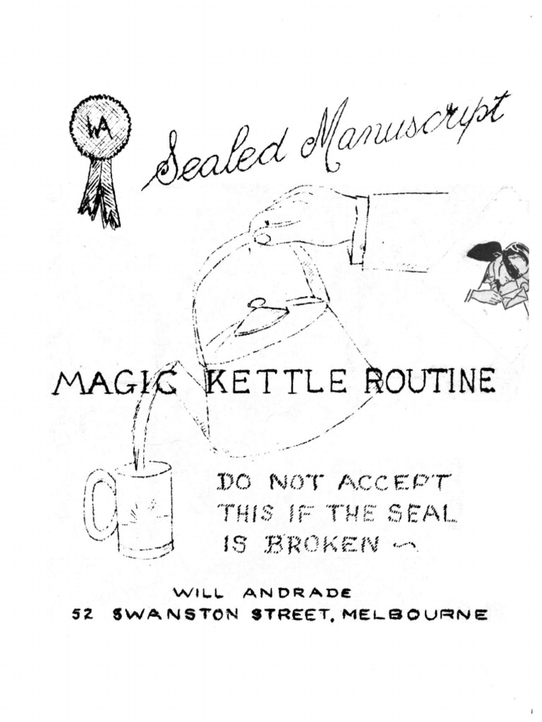 Will Andrade Magic Kettle Routine PDF Alcoholic Drinks Alcohol