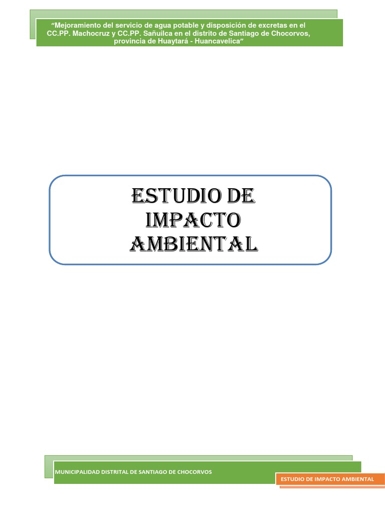Estudio de Impacto Ambiental | PDF | Gestión de recursos ambientales ...