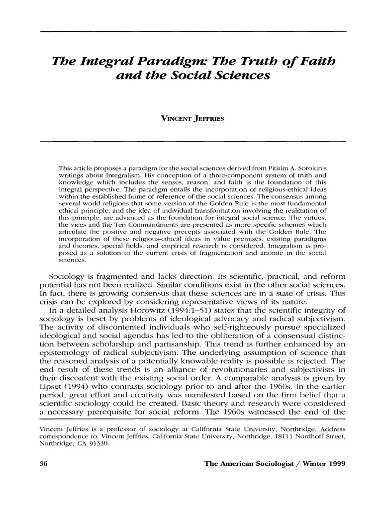 Integralism in Social Sciences Explained | PDF | Truth | Social Science