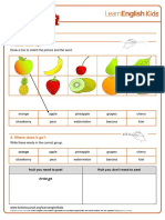 Worksheets Fruit