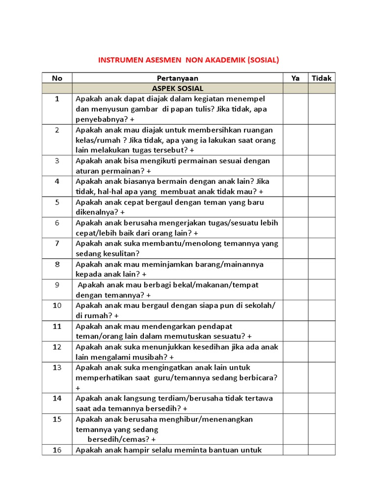 Instrumen Asesmen Emosi Sosial