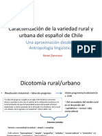 Caracterización de La Variedad Rural y Urbana del Español de Chile