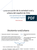 Caracterización de La Variedad Rural y Urbana Del Español de Chile